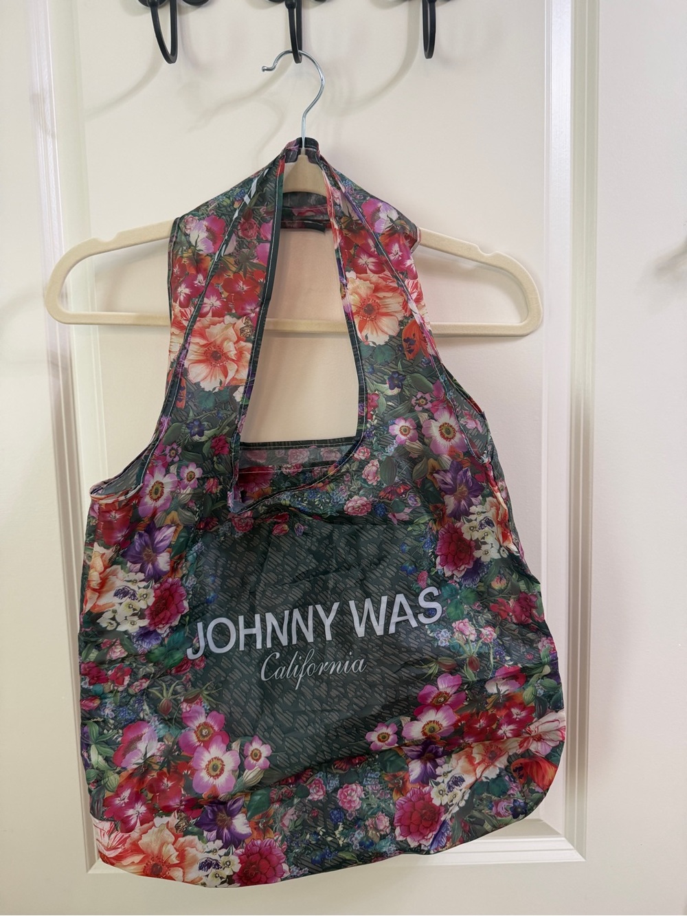Johnny Was Navy Floral Short Sleeve Tee with Pink & Green Accents - Picture 4 of 4